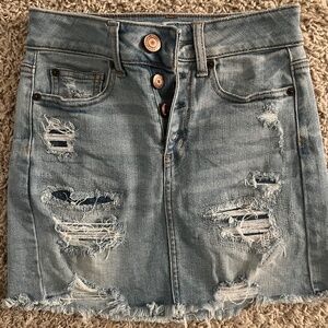 American Eagle distressed super stretch x  jean skirt 00
